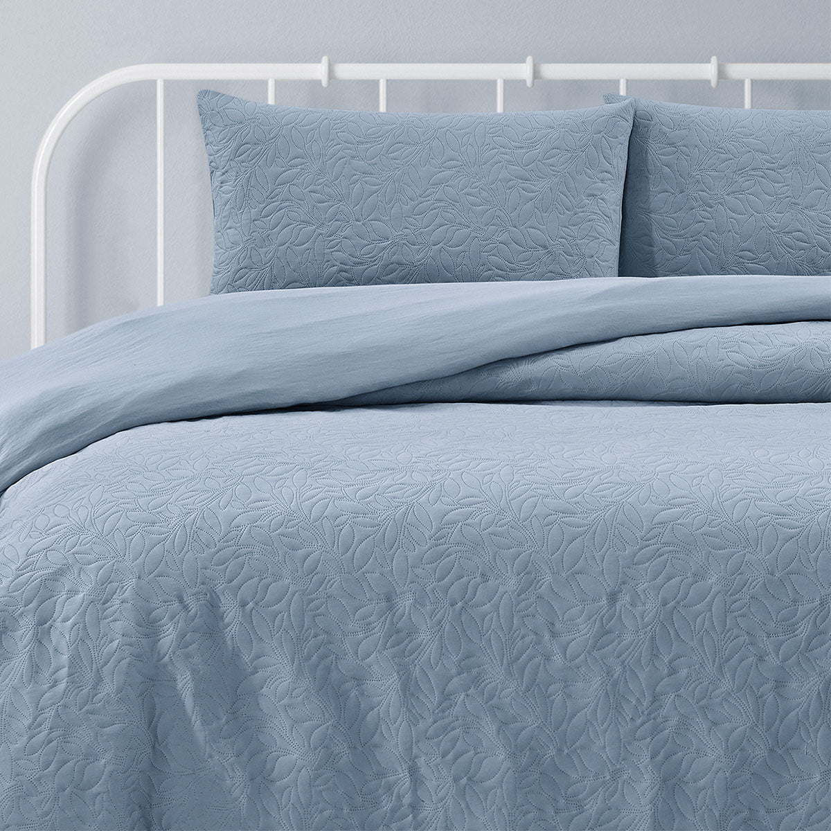 Lottie Bluebell Pinsonic Embossed Quilt Cover Set - 3PC