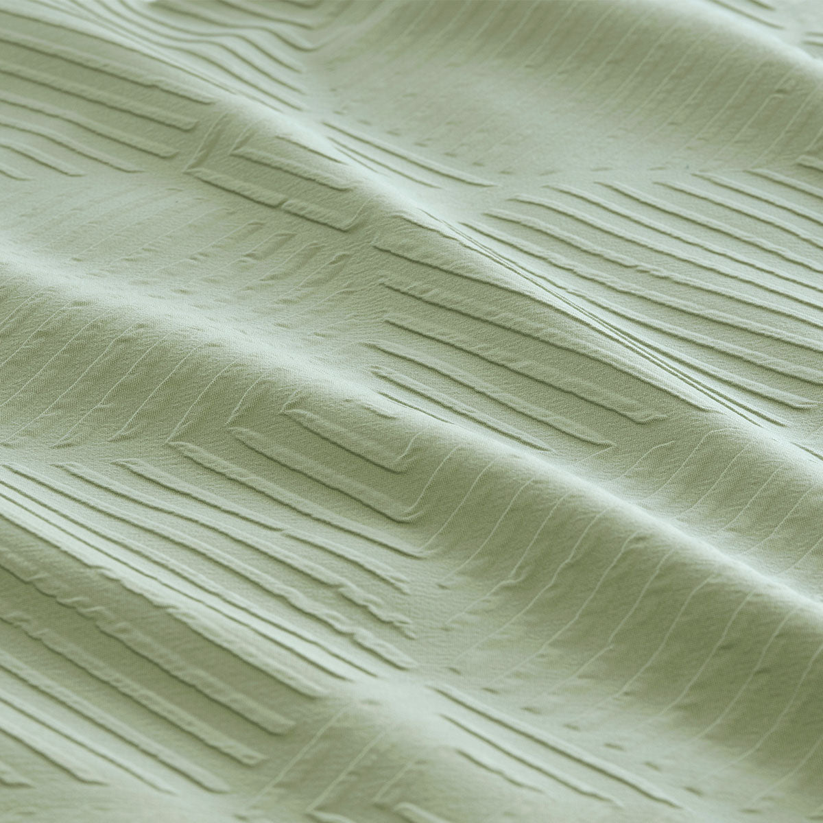 Preston Pale Green Embossed Quilt Cover Set - 3PC