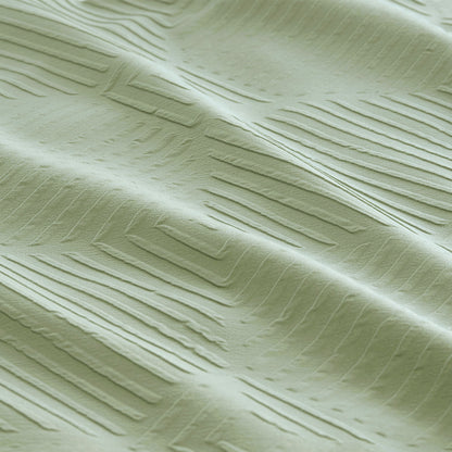 Preston Pale Green Embossed Quilt Cover Set - 3PC