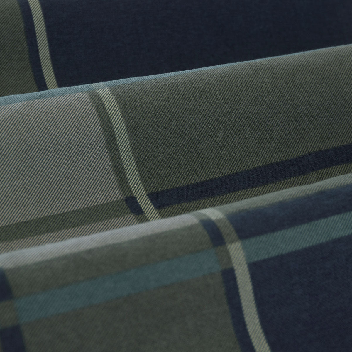 Sommers Dark Khaki Cotton Flannelette Quilt Cover Set - 3PC