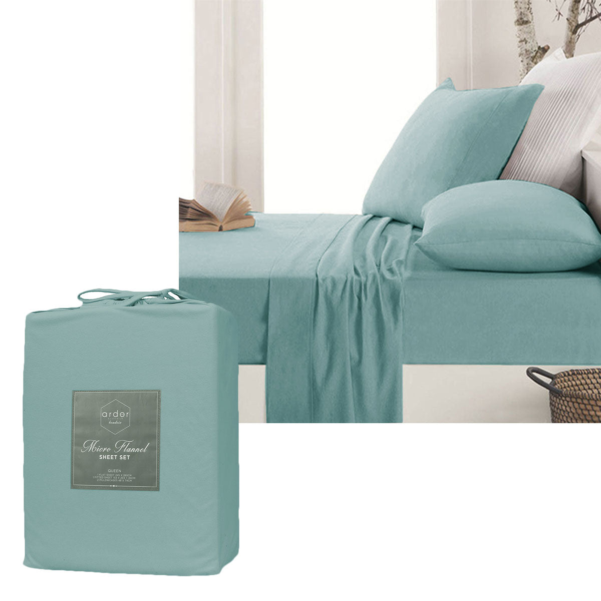 Micro Flannel Sheet Set - Blue