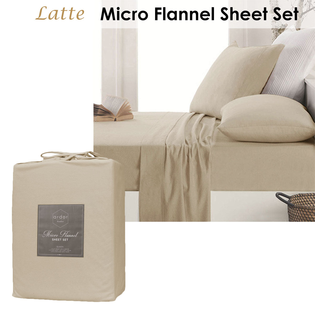 Micro Flannel Sheet Set - Latte