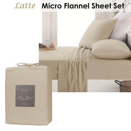 Micro Flannel Sheet Set - Latte