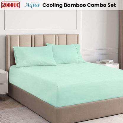 2000TC Cooling Bamboo Combo Set - Aqua