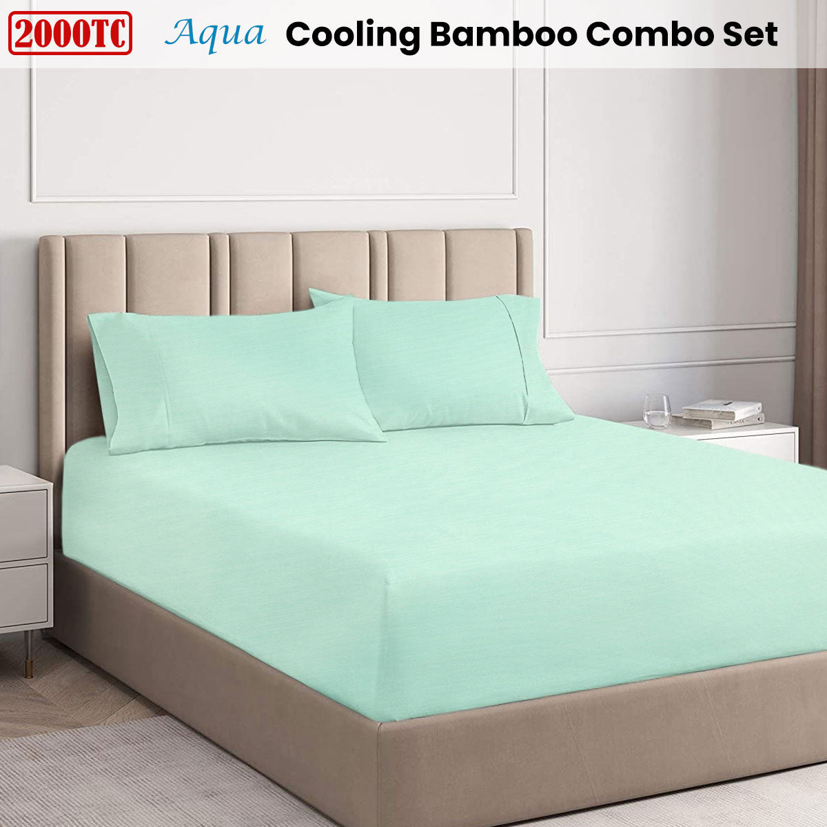 2000TC Cooling Bamboo Combo Set - Aqua
