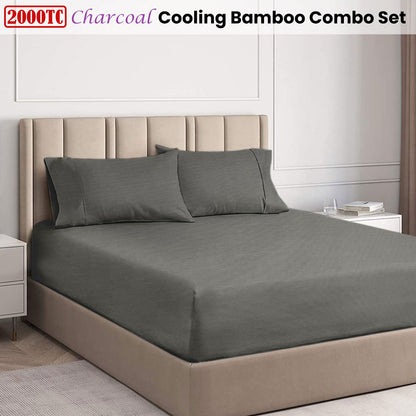 2000TC Cooling Bamboo Combo Set - Charcoal