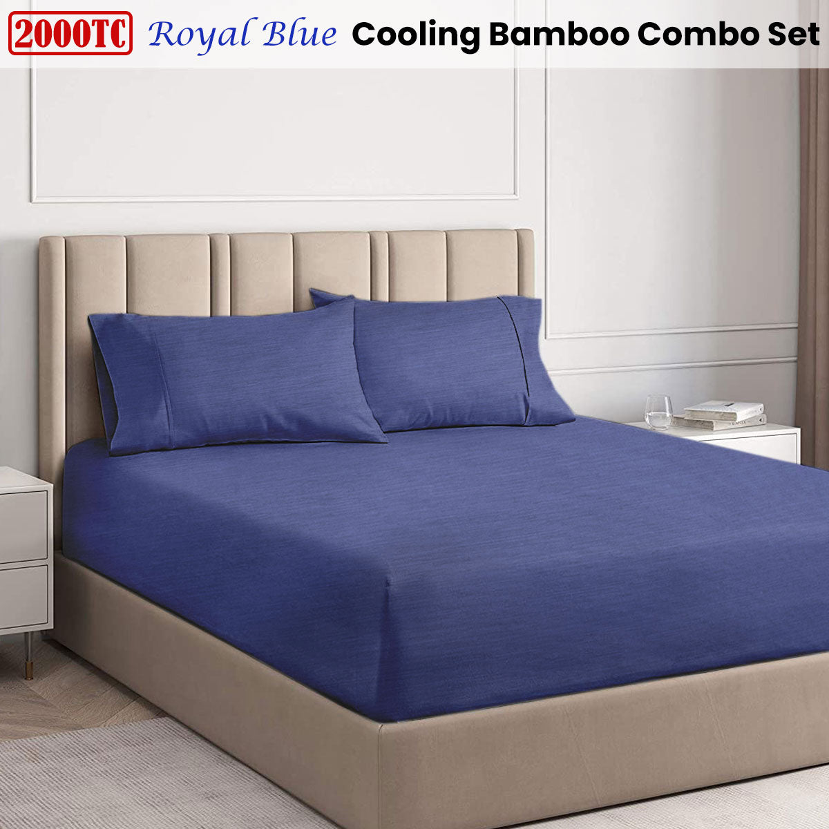 2000TC Cooling Bamboo Combo Set - Royal Blue