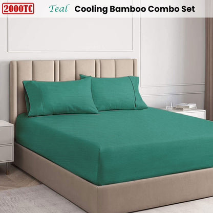 2000TC Cooling Bamboo Combo Set - Teal