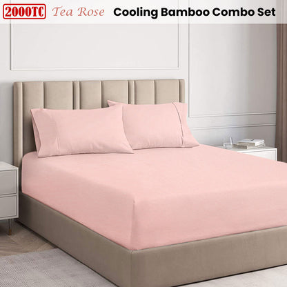 2000TC Cooling Bamboo Combo Set - Tea Rose