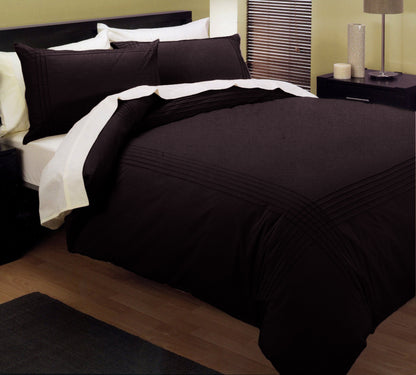 Chocolate Pintuck Quilt Cover Set - 3PC