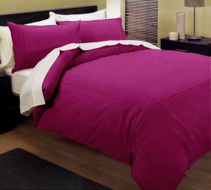 Fushia Pintuck Quilt Cover Set - 3PC