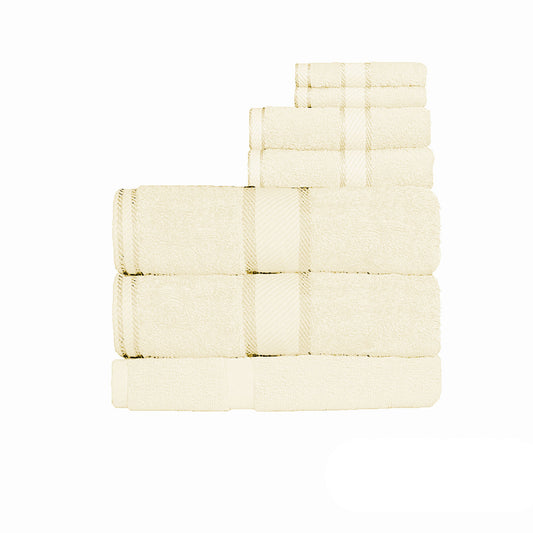 550gsm Cotton 7 Pce Bath Sheet Set - Cream