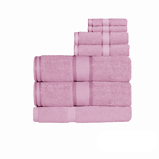 550gsm Cotton 7 Pce Bath Sheet Set - Rose