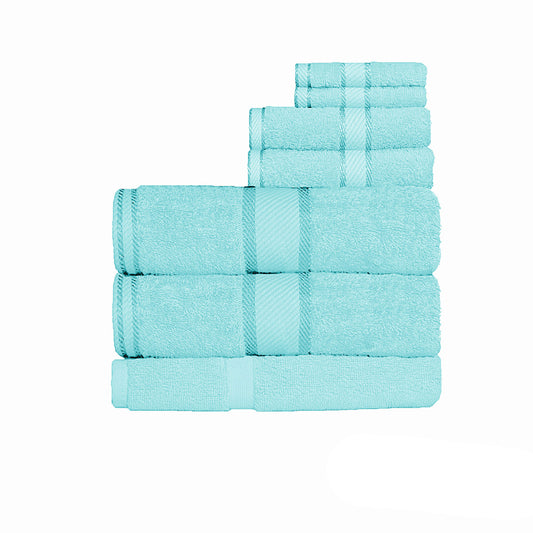 550gsm Cotton 7 Pce Bath Sheet Set - Turquoise