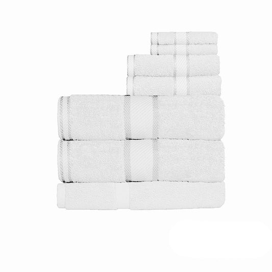 550gsm Cotton 7 Pce Bath Sheet Set - White