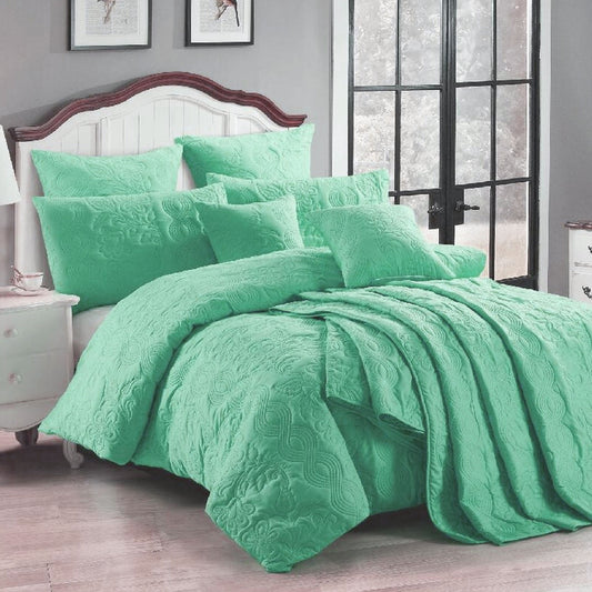Marguerite Quilt Cover Set Wave Green - 3PC