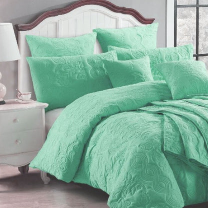 Marguerite Quilt Cover Set Wave Green - 3PC
