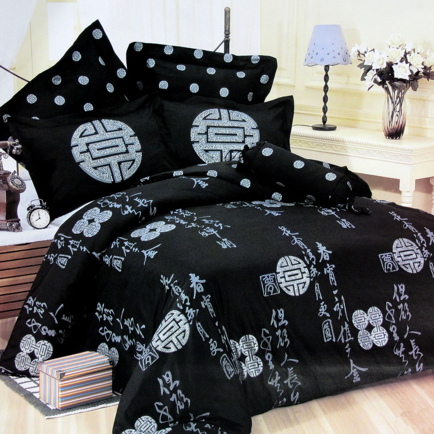 Orient Sense Fortune Ring Quilt Cover Set - 3PC
