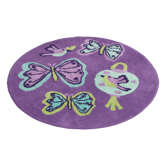 Butterfly Lantern Floor Rug 80cm Diameter