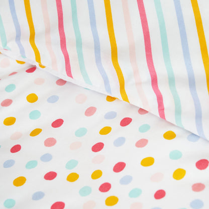 Multi Colour Spot Reversible Quilt Cover Set - 3PC