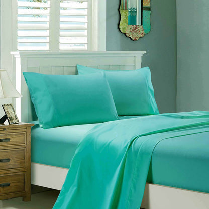 1000TC Ultra Soft Flat & Fitted Sheet Set - Teal