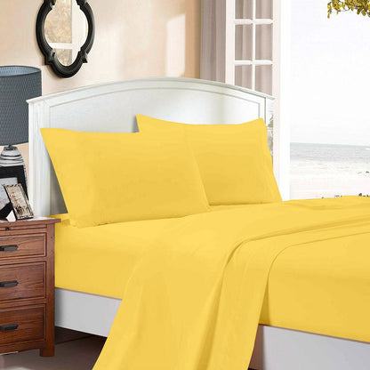 1000TC Ultra Soft Flat & Fitted Sheet Set - Yellow