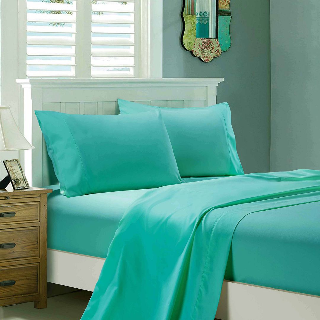 1000TC Ultra Soft Flat & Fitted Sheet Set - Teal