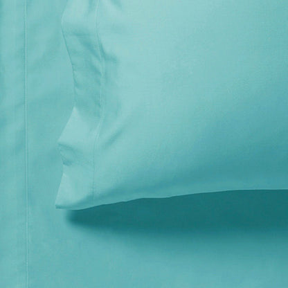1000TC Soft Flat & Fitted Sheet Set - Aqua