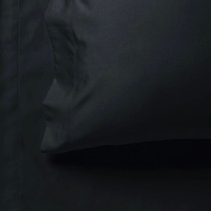 1000TC Ultra Soft Fitted Sheet & Pillowcase Set - Black