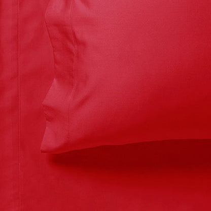 1000TC Ultra Soft Flat & Fitted Sheet Set - Red