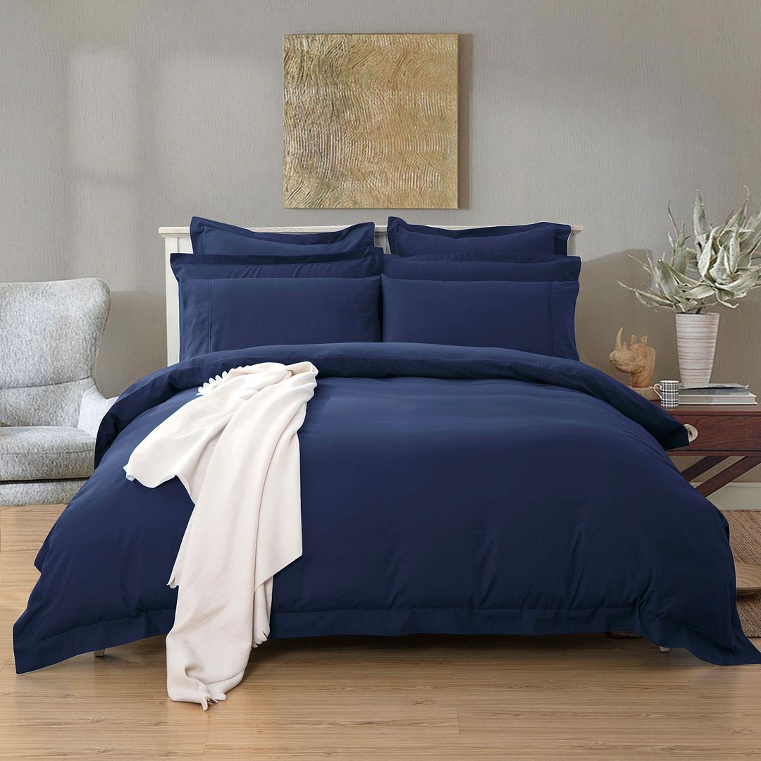 1000TC Midnight Blue Quilt Cover Set - 3PC