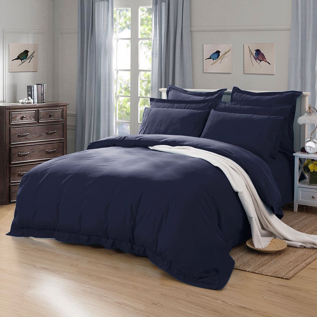 1000TC Midnight Blue Quilt Cover Set - 3PC