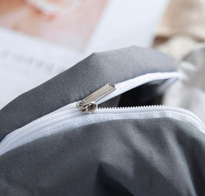 1000TC Grey Reversible Quilt Cover Set - 3PC