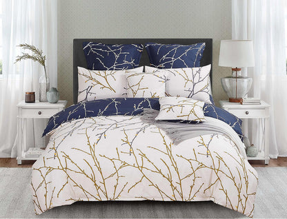 Blue Tree Quilt Cover Set - 3PC