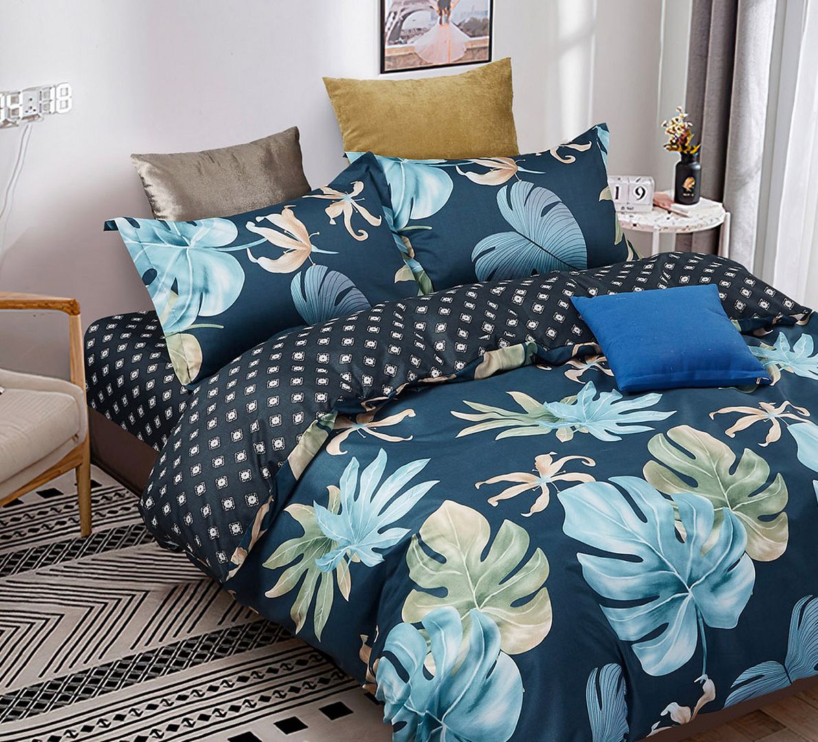 Monstera Leaves Quilt Cover Set - 3PC