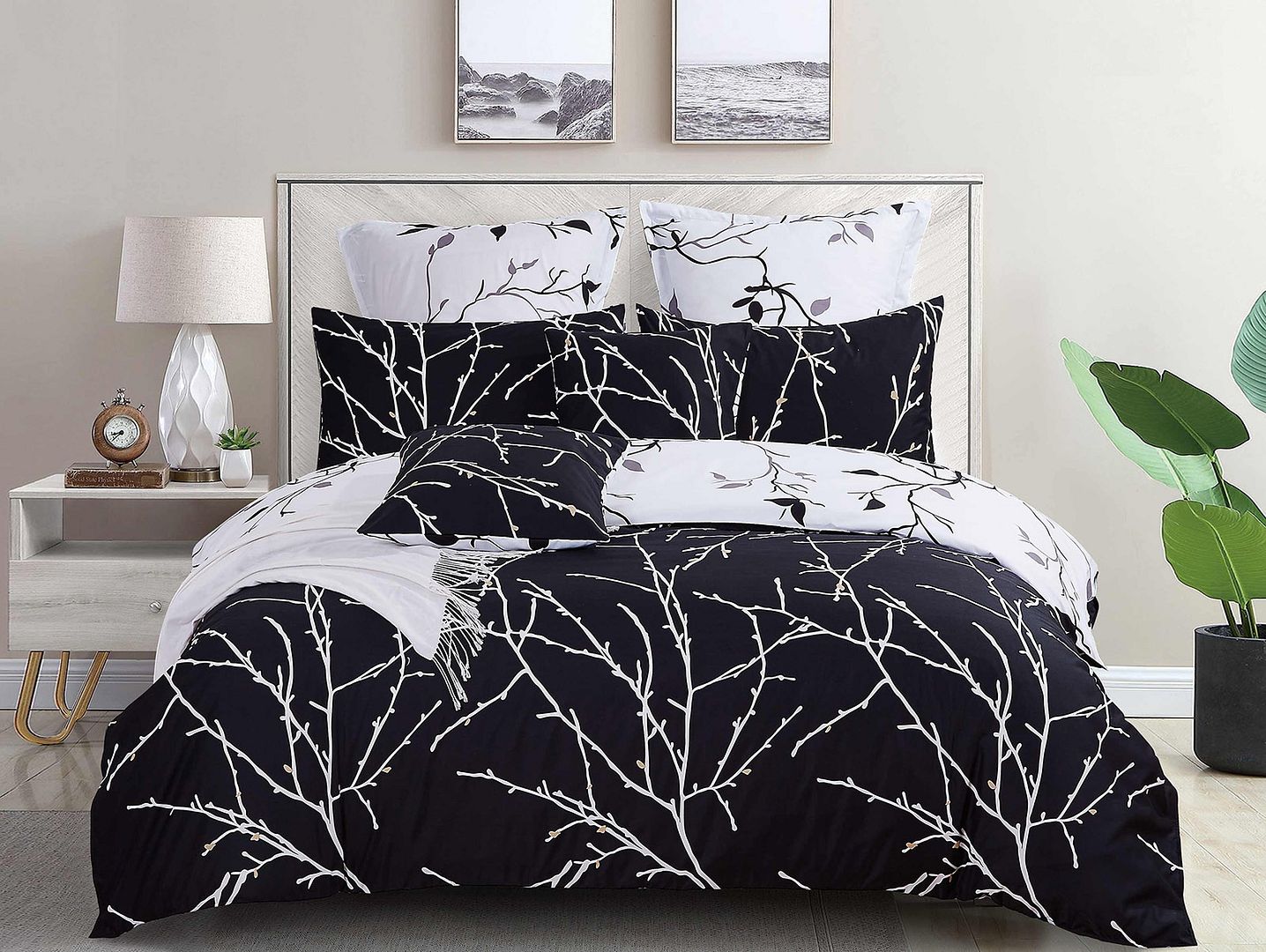 White Tree Quilt Cover Set - 3PC