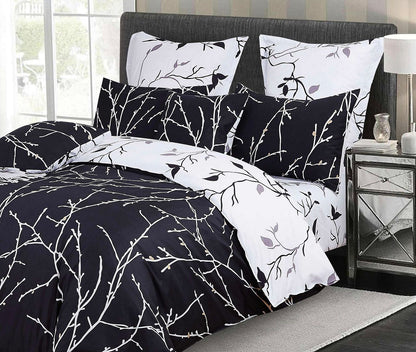 Black Tree Quilt Cover Set - 3PC
