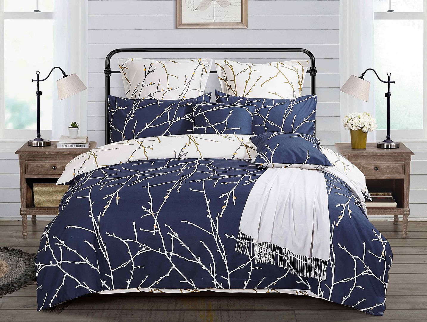Blue Tree Quilt Cover Set - 3PC