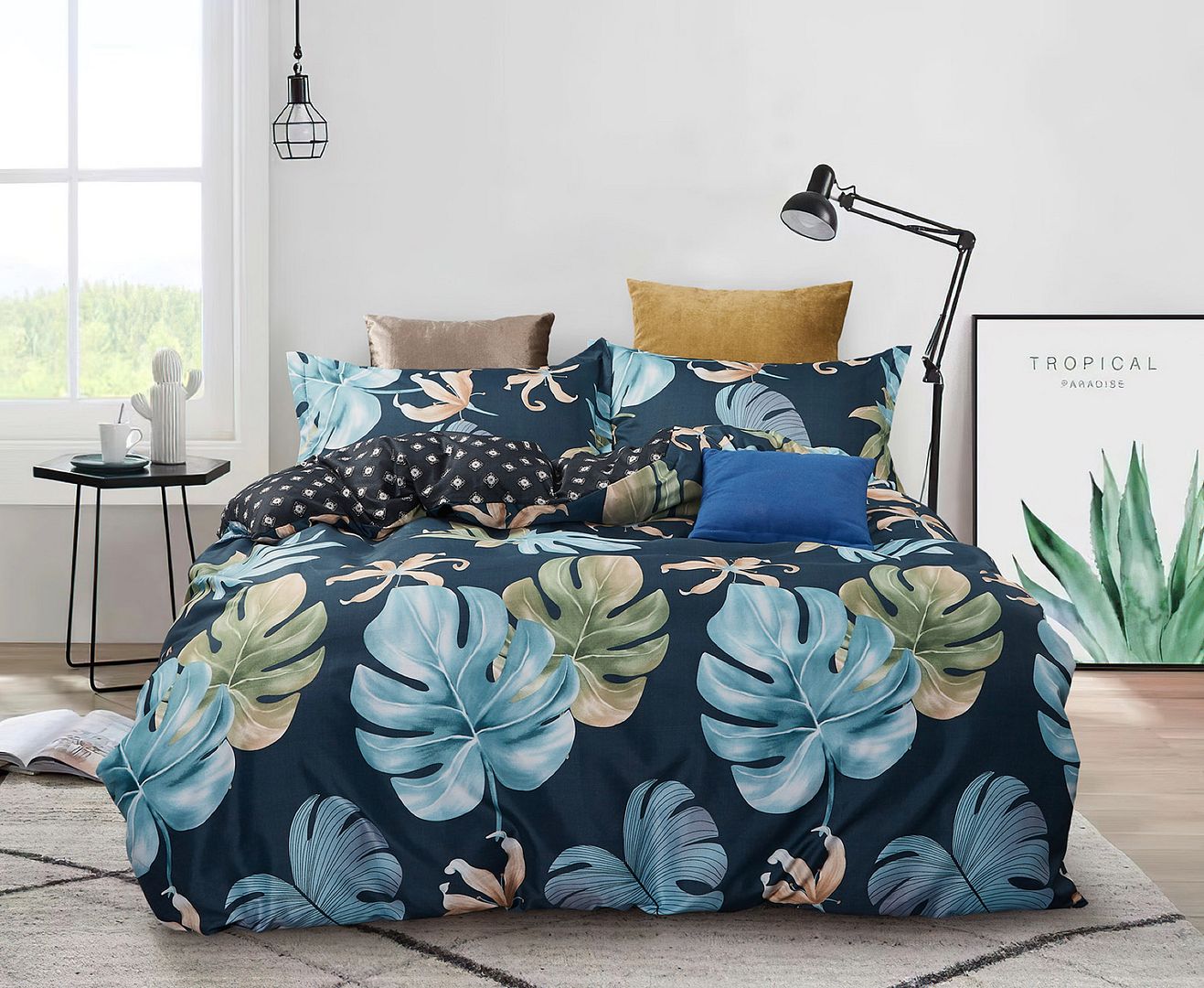 Monstera Leaves Quilt Cover Set - 3PC