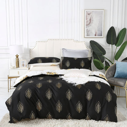 Gold Leaf Quilt Cover Set - 3PC