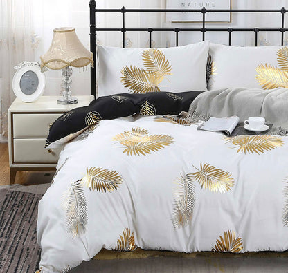 Gold Leaf Quilt Cover Set - 3PC