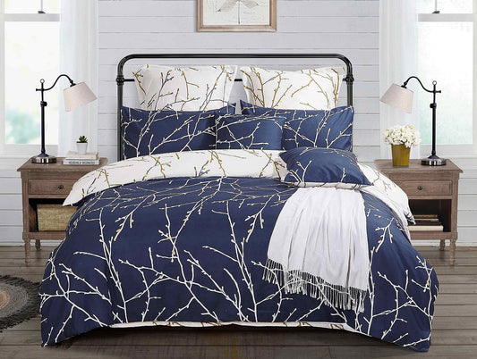 Blue Tree Quilt Cover Set - 3PC