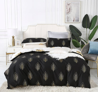 Gold Leaf Quilt Cover Set - 3PC