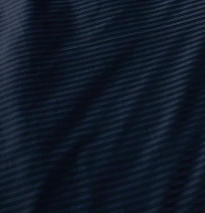 1000TC Ultra Soft Striped Quilt Cover Set - 3PC Midnight Blue