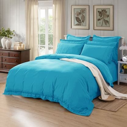 1000TC Tailored Quilt Cover Set - 3PC Light Blue