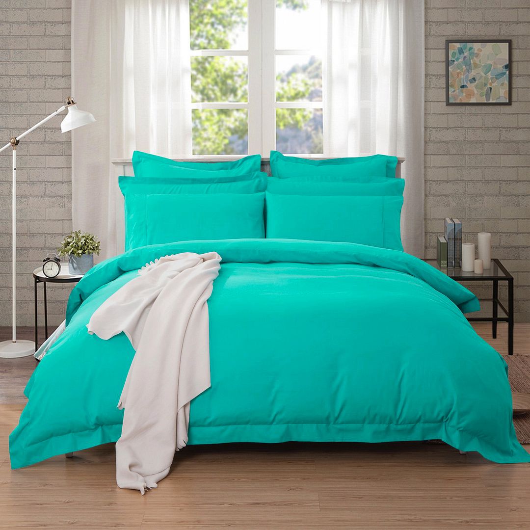 1000TC Teal Tailored Quilt Cover Set - 2PC