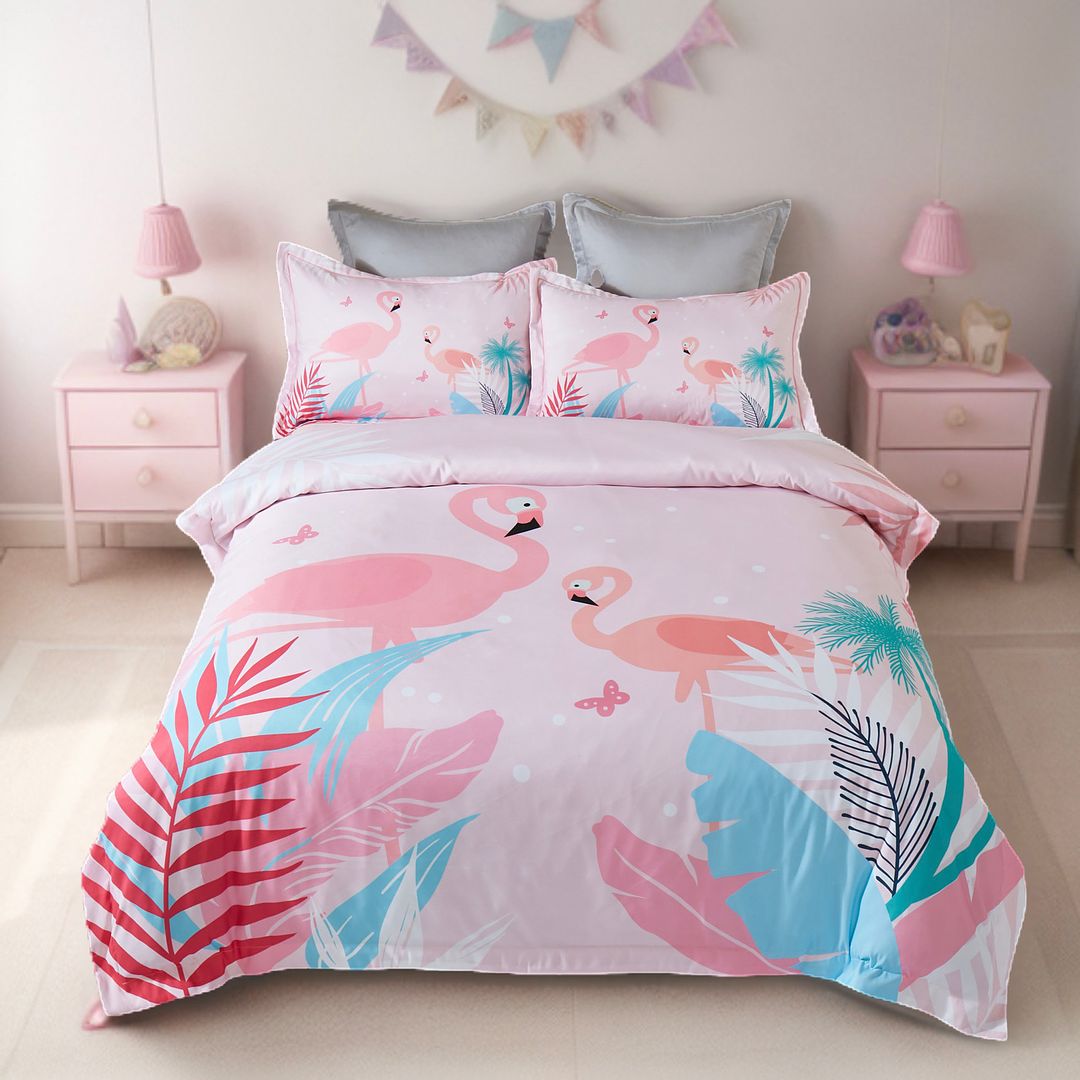 Flamingo Quilt Cover Set - 3PC