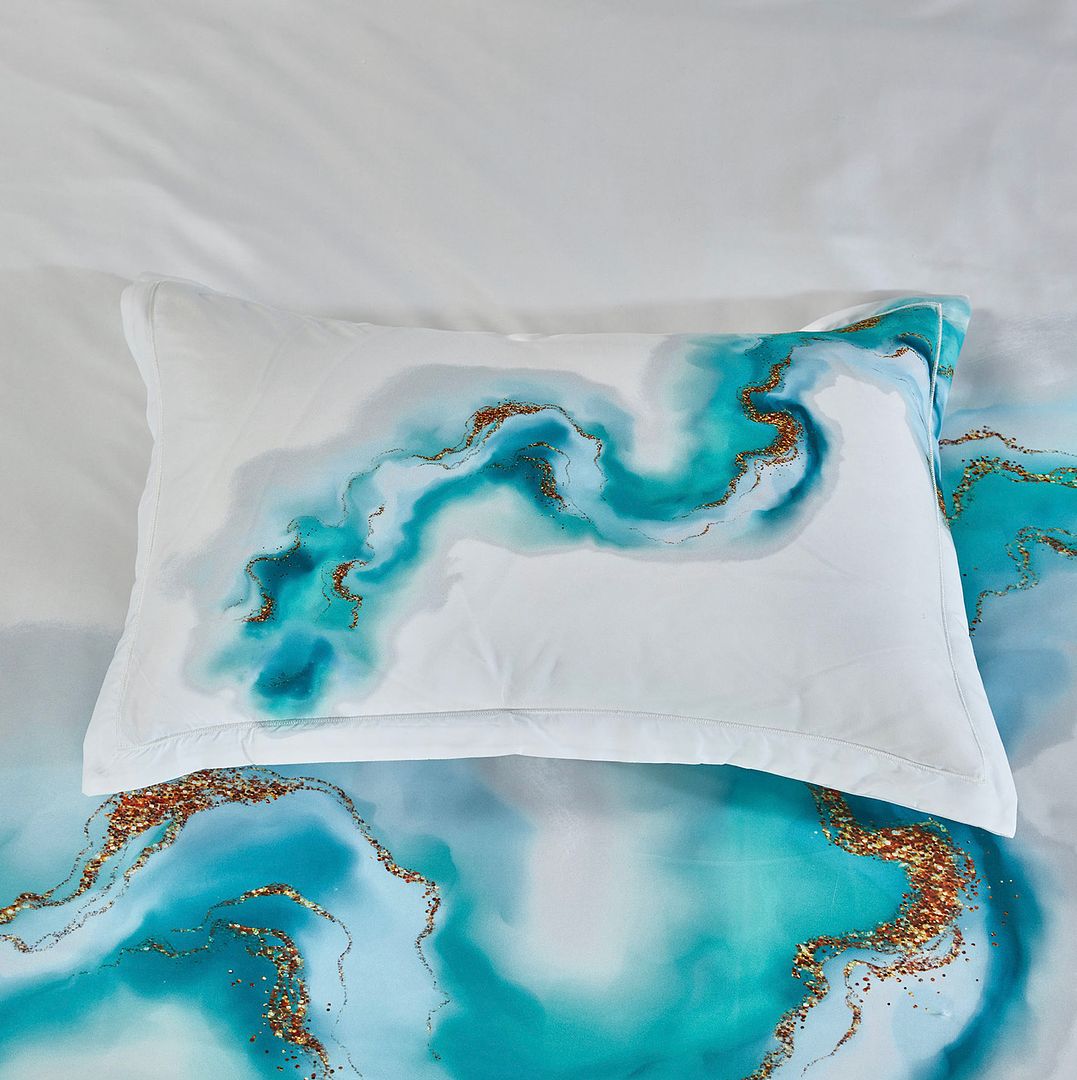 Ocean Marble Quilt Cover Set - 3PC