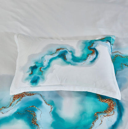 Ocean Marble Quilt Cover Set - 3PC