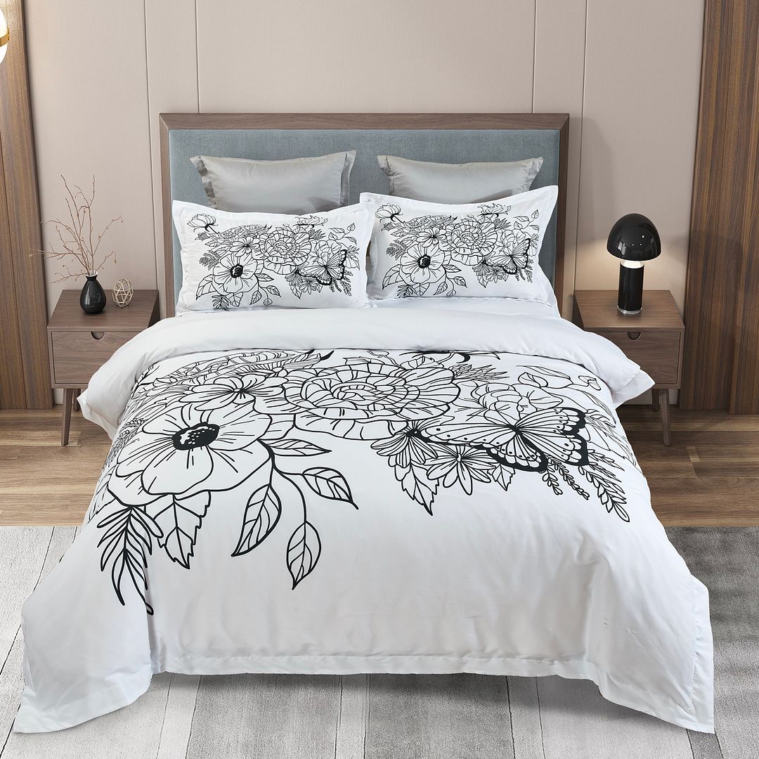 Viene Floral Quilt Cover Set - 3PC